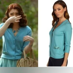 Kate Spade Teal Wool Cardigan  Sweater Sz.xxs
